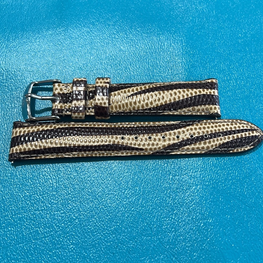 Michele 18mm. New without tags. Snake Print Watch Strap in black and tan.